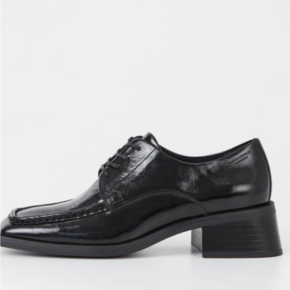 Vagabond Shoes - Vagabond Black Patent Leather Lace-Up Loafers